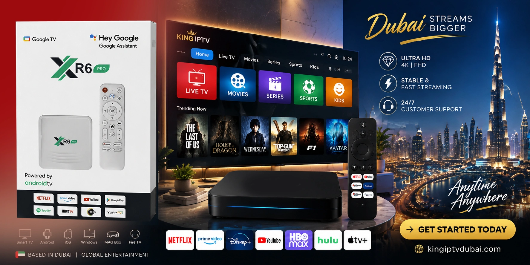 XR6 Pro Android IPTV Box Dubai